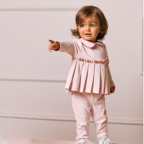 patachou Girls Pink Bow Legging Set