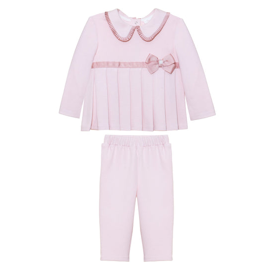 Girls Pink Bow Legging Set