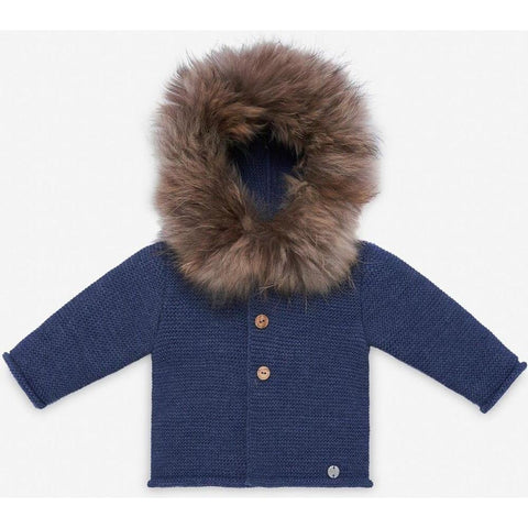 Paz Rodriguez Baby Boys Blue 'Orion' Knit Coat