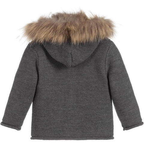 Paz Rodriguez Baby Boys Grey 'Orion' Knit Coat