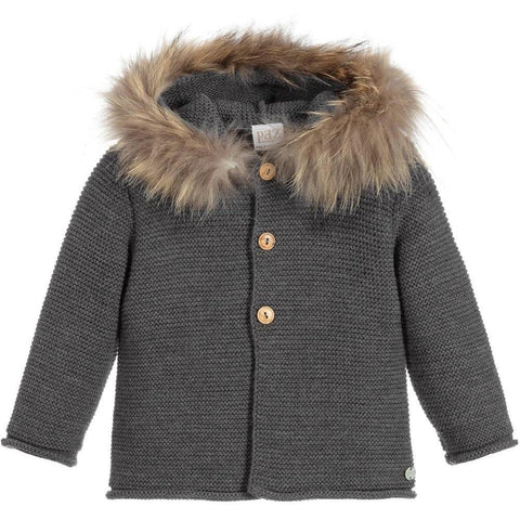 Paz Rodriguez Baby Boys Grey 'Orion' Knit Coat