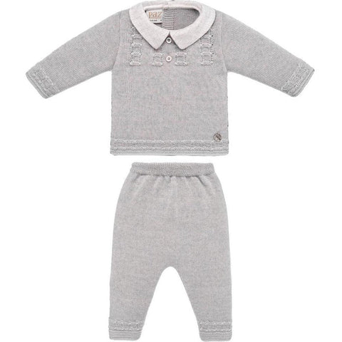 Paz Rodriguez Baby Boys Grey 'Perseo' Knitted Set