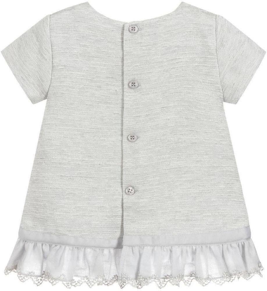 Paz Rodriguez Baby Girls Grey Dress & Knickers Set