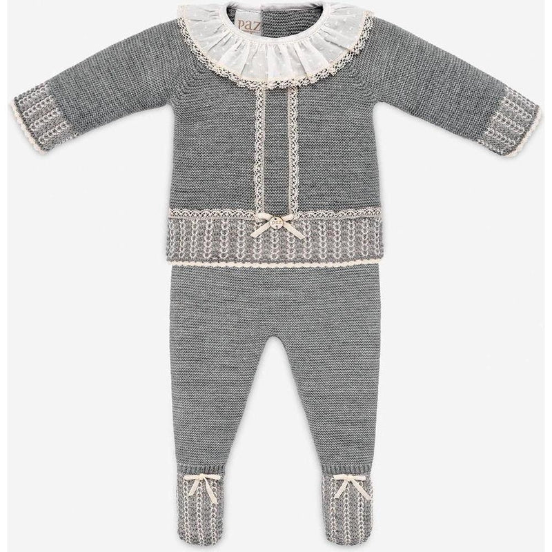 Paz Rodriguez Baby Grey 'Saturno' Knitted Set