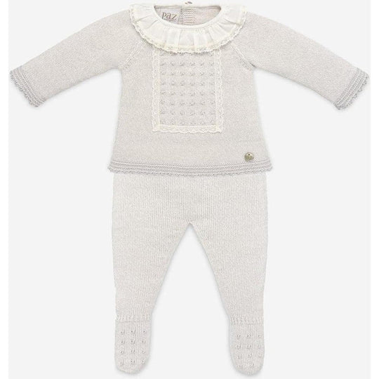 Baby Pale Grey 'Perseo' Knitted Set