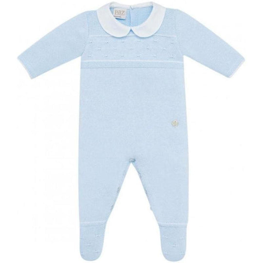 Boys Pale Blue Knit Romper