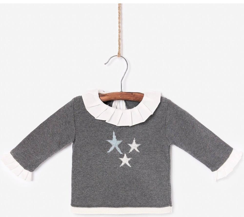 Paz Rodriguez Girls Estrella Grey Top and Mint Green Star Bloomer Set