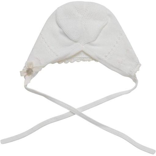 Paz Rodriguez Girls Ivory Knitted Bonnet