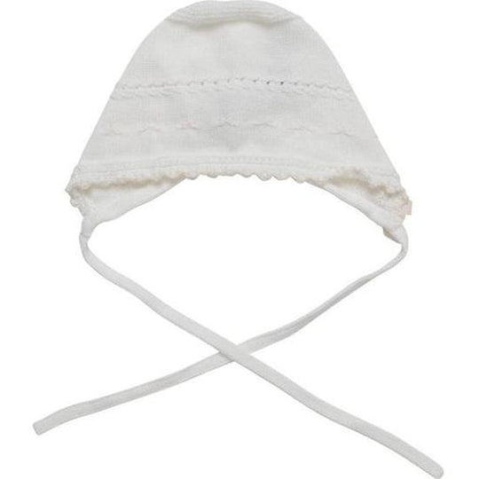 Girls Ivory Knitted Bonnet