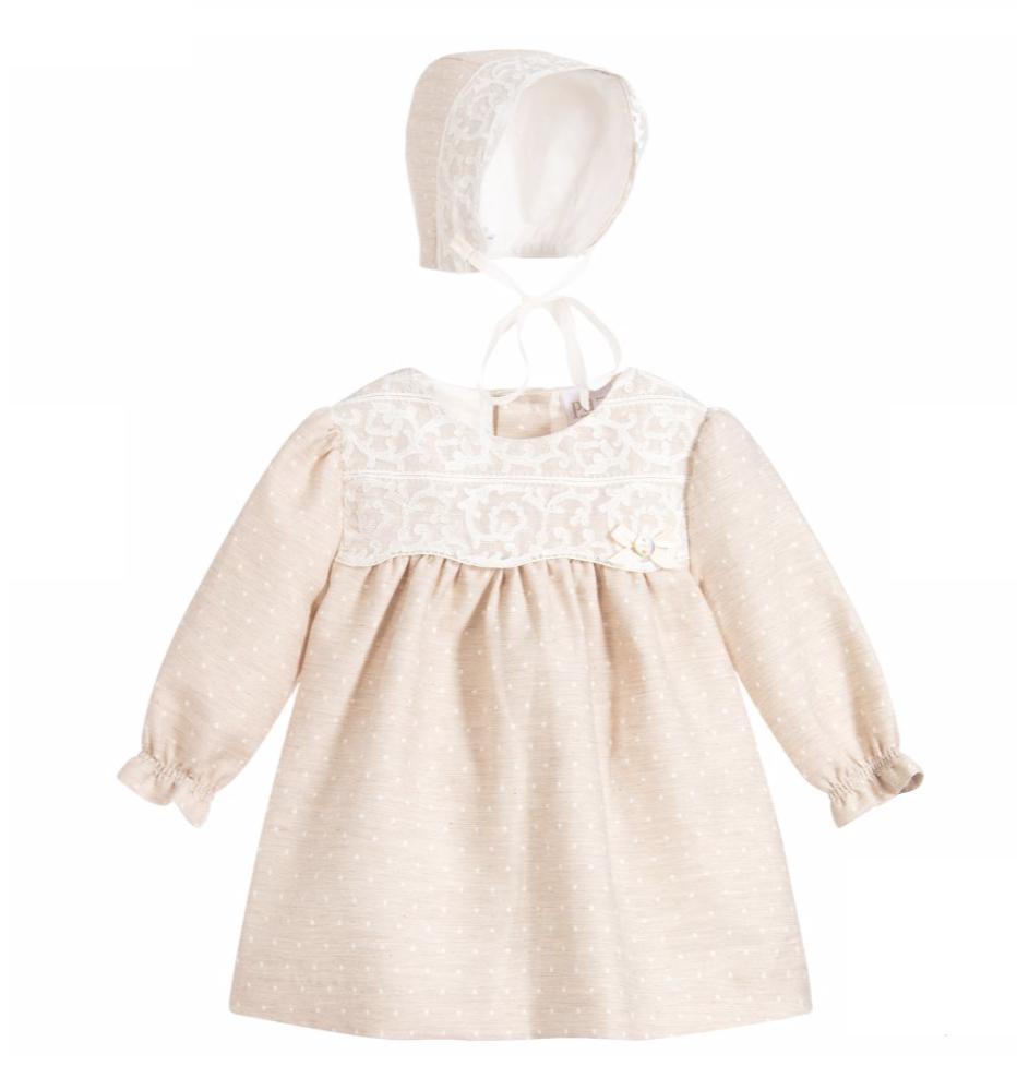 Paz Rodriguez Girls Light Brown Dress Set