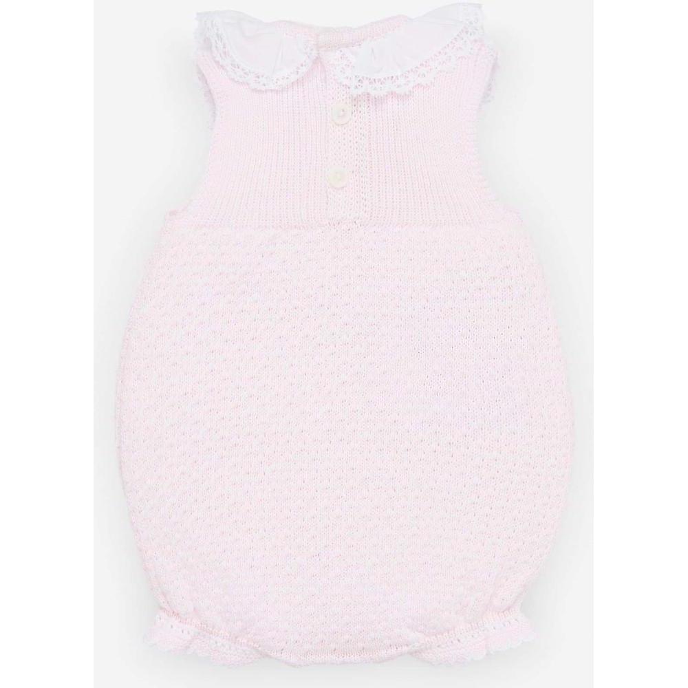 Paz Rodriguez Girls Pale Pink Knit Romper