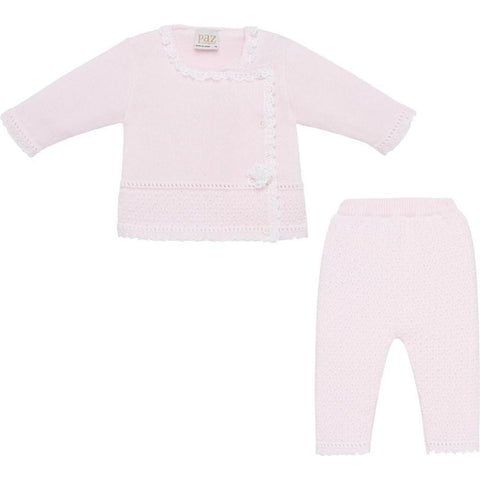 Paz Rodriguez Girls Pale Pink Knitted Set