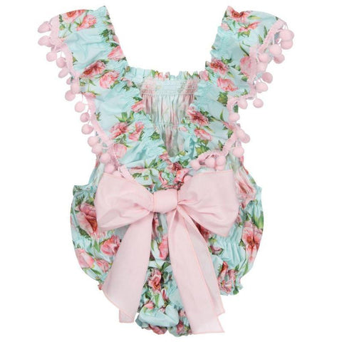 Phi Clothing Baby Girls Aqua & Rose Shortie