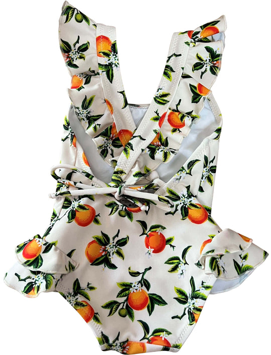 Orange Print Swimsuit