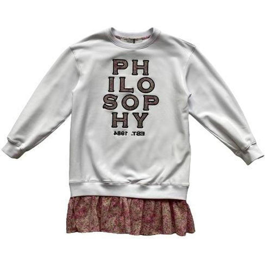 Girls White Floral Jumper Dress