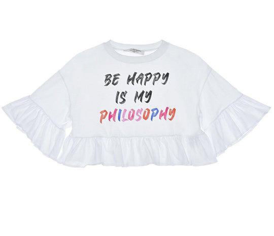 Girls White Frill Top