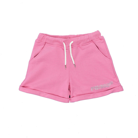 Girls Pink Chrystal Logo Shorts