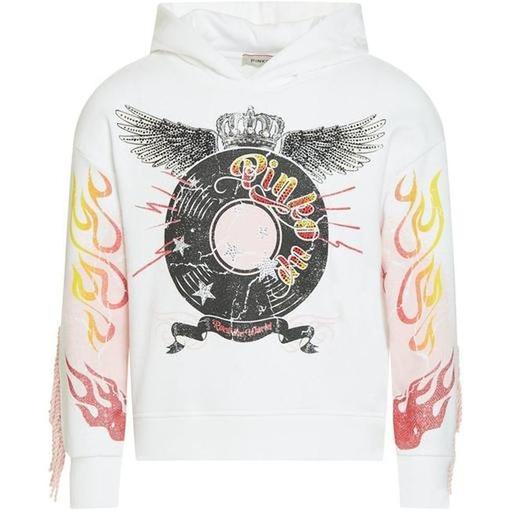 Pinko Girls White 'Rock the World' Hoodie