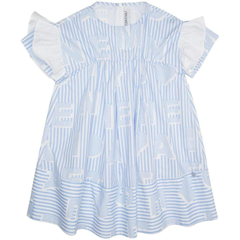 Simonetta Girls Blue Striped Dress