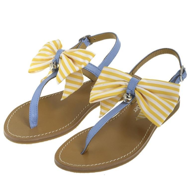 Simonetta Girls Lemon Bow Sandals