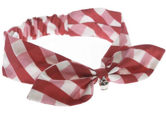 Girls Red Checked Headband