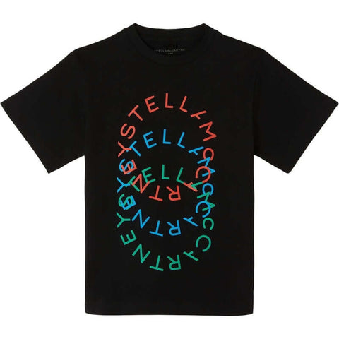 Stella McCartney Kids Boys Black Cotton Logo T-Shirt