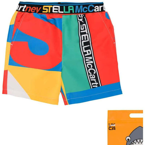 Stella McCartney Kids Boys Colour Block Swim Shorts