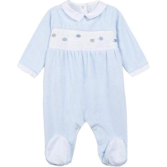 Baby Boys Pale Blue Babygrow
