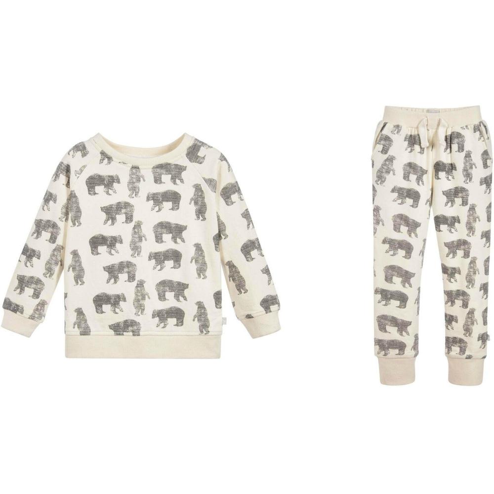 The Little Tailor Baby Boys Cream Polar Bear Sweat Top and Pants