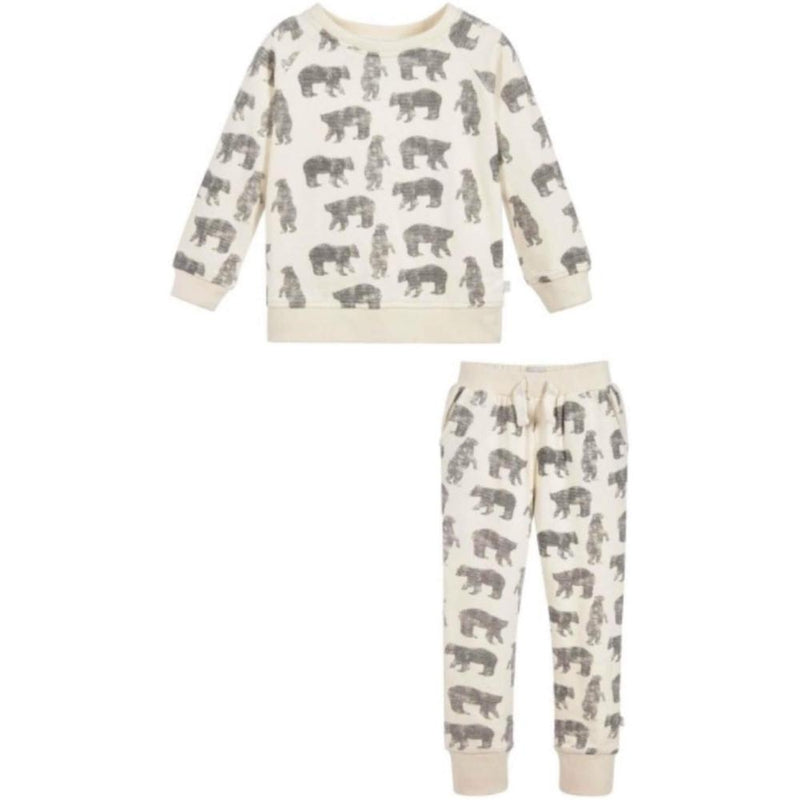 The Little Tailor Baby Boys Cream Polar Bear Sweat Top and Pants