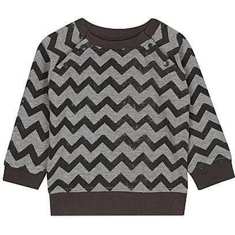 The Little Tailor Charcoal Grey Zig Zag Sweat Top and Pants