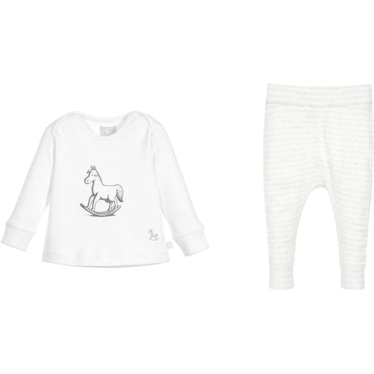 White Rocking Horse Top and Knitted Leggings