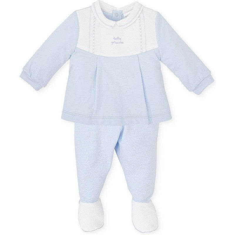 Tutto Piccolo Baby Boys Sky Blue 2 Piece Babygrow