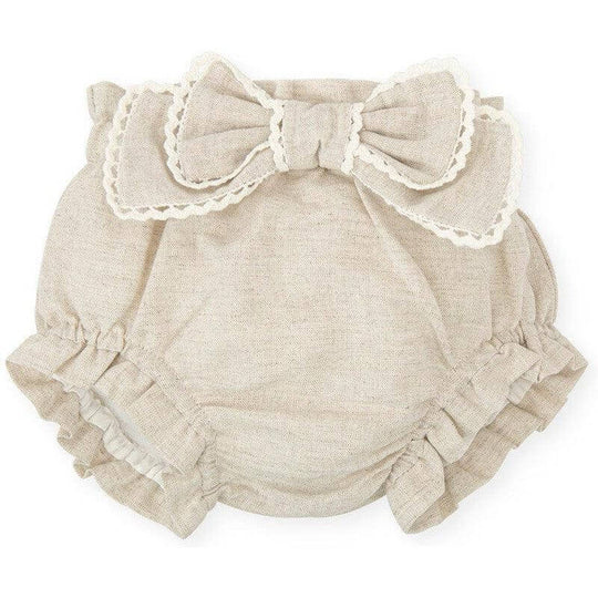 Girls Ecru Linen Shorts