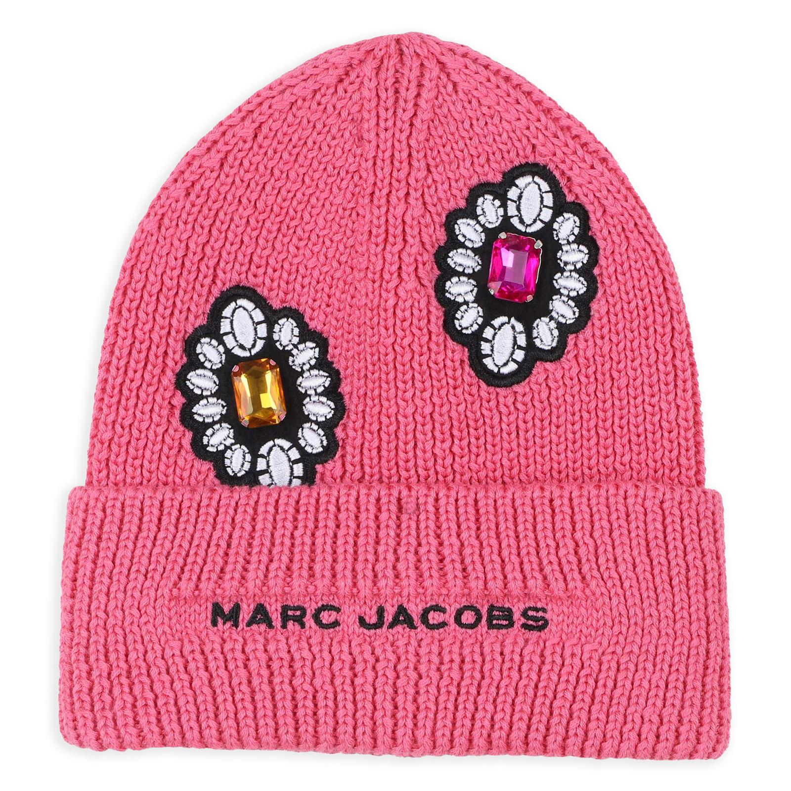 Marc Jacobs Girls Pink Jewelled Knit Hat