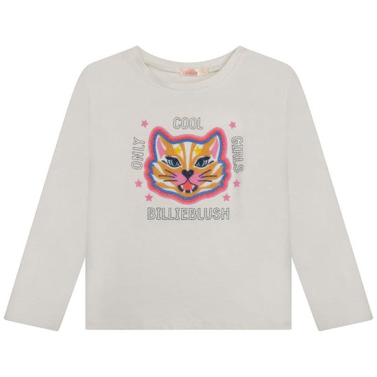 Girls Ivory Mascot Long Sleeve T-Shirt