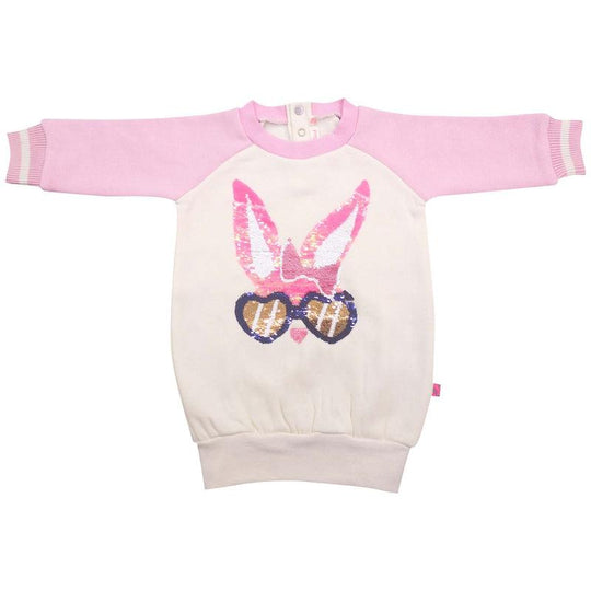 Girls Ivory & Pink Glasses Dress