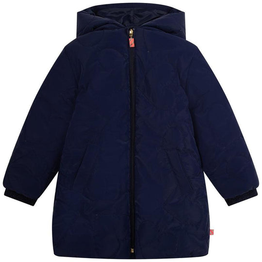 Girls Navy Hooded Puffer Jacket