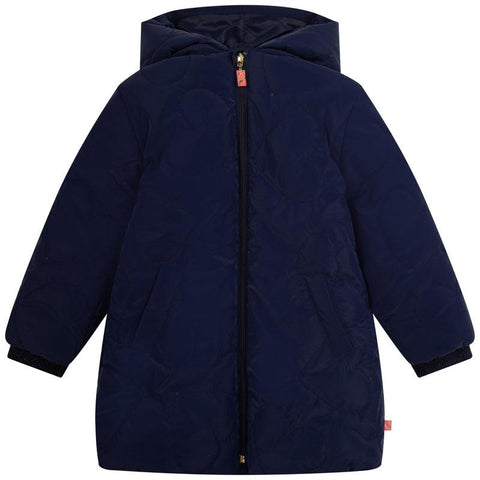 Girls Navy Hooded Puffer Jacket Liverpool - Main Image