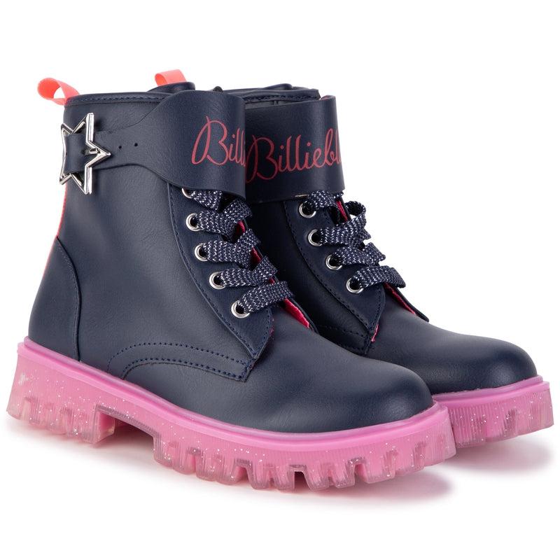 Billieblush Girls Navy & Pink Ankle Boots
