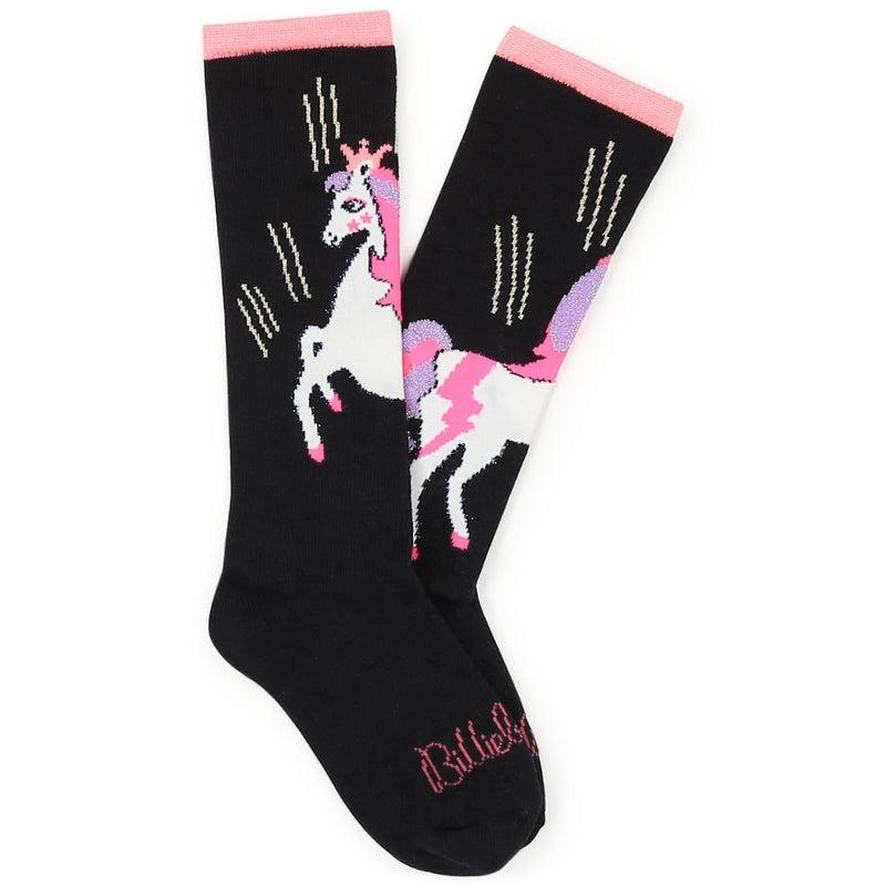 Billieblush Girls Navy Unicorn Socks
