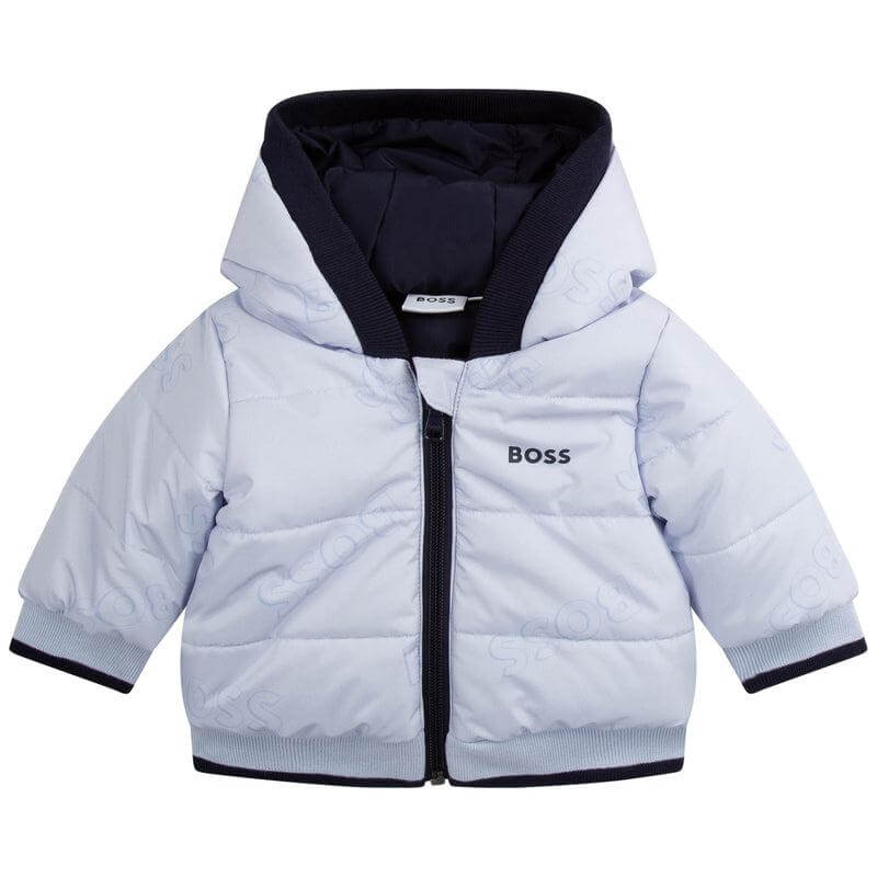 BOSS Baby Boys Blue Reversible Puffer Jacket
