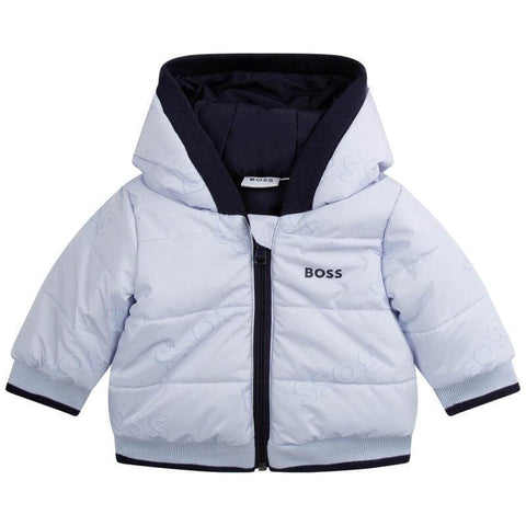 BOSS Baby Boys Blue Reversible Puffer Jacket