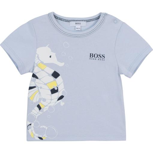 BOSS Baby Boys Blue Seahorse T-shirt