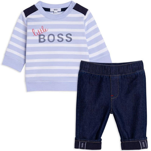 BOSS Baby Boys Striped & Top Trouser Set