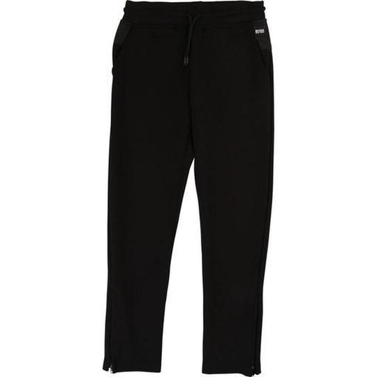 Boys Black Zip Joggers