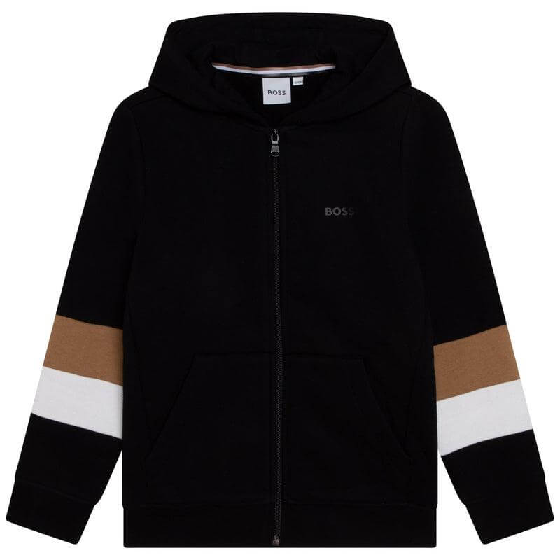 BOSS Boys Black Zip Up Hoodie