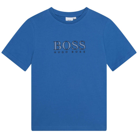 BOSS Boys Blue Logo T-Shirt