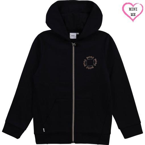 Boys Gold Logo Zip-Up Hoodie