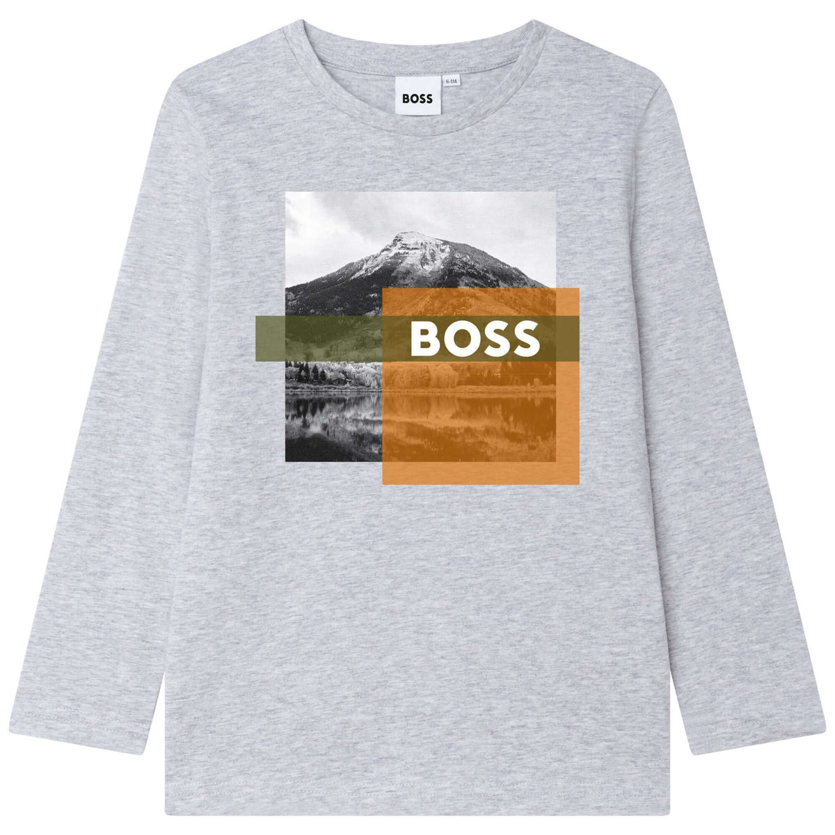 BOSS Boys Grey Long Sleeve T-Shirt